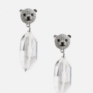 Kate Spade NWT $79 Arctic Friends Polar Bear Crystal Drop Earrings